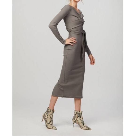 The Line by K Saloma II Wrap Dress in Gray Size S - Picture 3 of 7